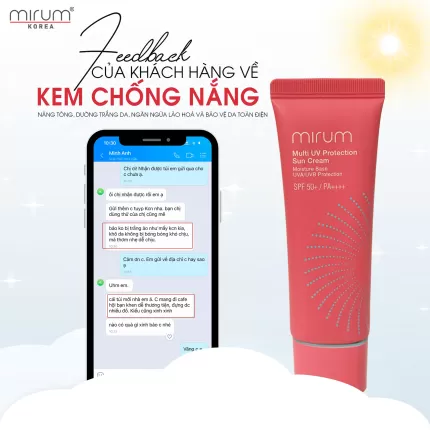 Kem chống nắng nâng tông, dưỡng trắng, ngừa lão hóa và bảo vệ da toàn diện – Mirum Multi UV Protection Sun Cream SPF 50+/PA+++ 50ml